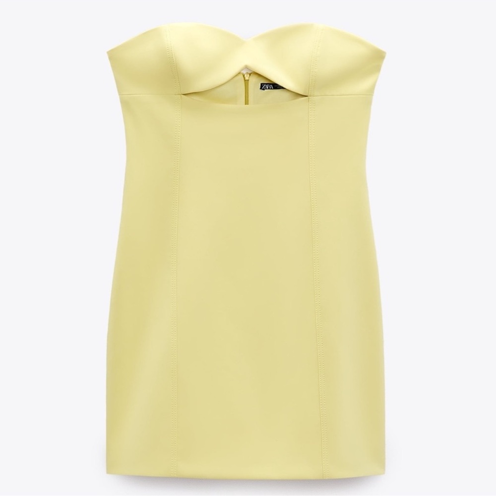 Zara Strapless Cut Out Dress Size Extra Small